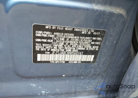 2017 Subaru Forester 2.5I из США, поврежденный, VIN JF2SJABC8HH560141